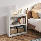 LINSY HOME 2-Tier Bookcase and Bookshelf, Small Wood Display Storage Shelves - Image 5