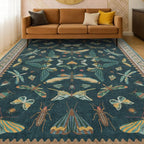 Insect Teal Green 5x7 Area Rug for Living Room - Image 8