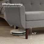 Tbfit 56" W Loveseat Sofa, Mid Century Modern Decor Love Seat Couches - Image 6
