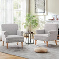 HUIMO Linen Fabric Accent Chair, Mid-Century Modern Upholstered Armchair by HUIMO