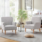 HUIMO Linen Fabric Accent Chair, Mid-Century Modern Upholstered Armchair by HUIMO