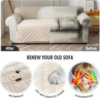 Genina Waterproof Couch Cover, Washable Anti-Slip 78inch Sofa Covers - Image 4