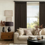 Dark Chocolate 96 Inch Blackout Pinch Pleated Curtains 2 Panels | - Image 9