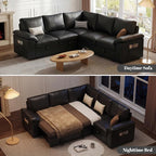85 Inch Faux Leather Modular Sectional Sofa - Image 4