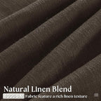 Dark Chocolate 84 Inch Pinch Pleated Semi Sheer Linen Curtains 2 Panels | - Image 3
