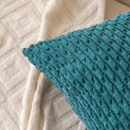 Set of 4 Teal Decorative Throw Pillow Covers 18x18 Inch Corduroy Pillow Covers - Image 7