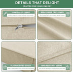 Summsun Patio Chair Cushions Set of 2, Faux Linen Outdoor Furniture Cushions - Image 5