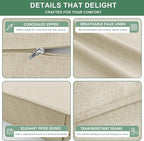 Summsun Patio Chair Cushions Set of 4, Faux Linen Outdoor Furniture Cushions - Image 5