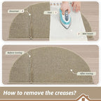 BEQHAUSE Dirt Trapper Door Mat 26" x 40" Half Circle Non Slip, Light Beige | - Image 9