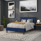 Flash Furniture Bedford Tufted Upholstered Full Size Headboard in Navy Fabric - Image 4