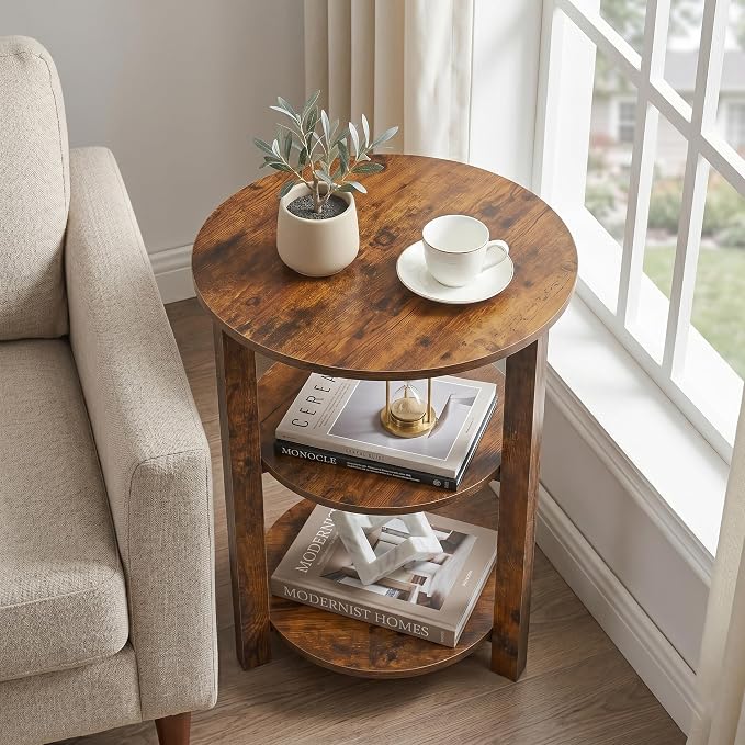Farmhouse 3-Tier Round Side Table, 17.7*21.7inch End Table - Image 9