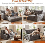 MONVANE 55.5" Convertible Loveseat Sofa, 2-in-1 Boneless Sleeper Sofa Bed Futon - Image 4