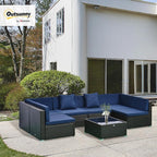 Outsunny 7-Piece Patio Furniture Sets Outdoor Wicker Conversation Sets All - Image 2