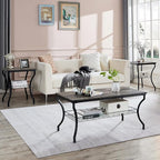 VECELO 3 Pieces Living Room Table Sets, Coffee and End Tables - Image 2