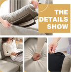 79" Convertible Sectional Sofa Set, Modern Linen Small L Shaped Couch - Image 4