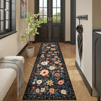 DUKINO 2x10 Runner Rug, Floral Washable Kitchen Runner Rug Non Slip, Low Pile - Image 5