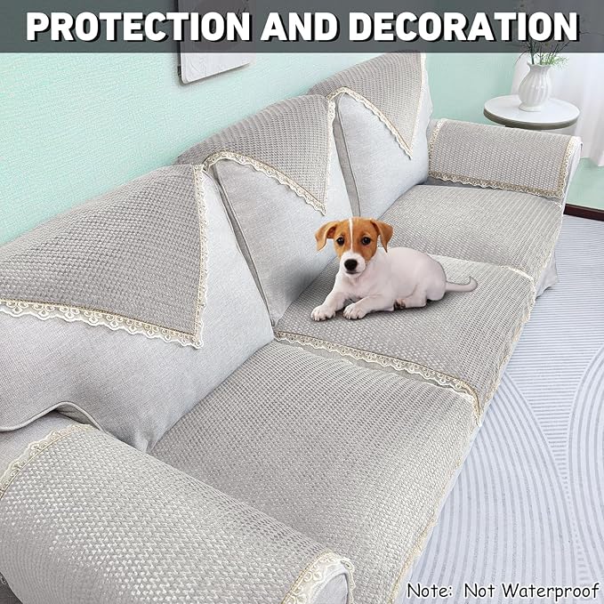 Couch Arm Covers, Couch Cover, Non-Slip Lace Armrest Covers, Headrest/Backrest - Image 4