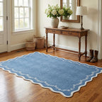 GarveeHome 3x5 Scalloped Washable Area Rug Non Slip Bedroom Entryway Rug | Soft - Image 3