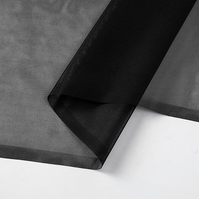 Chyhomenyc Black Sheer Valance for Windows, 2 Pack | Light Filtering Voile Soft - Image 8