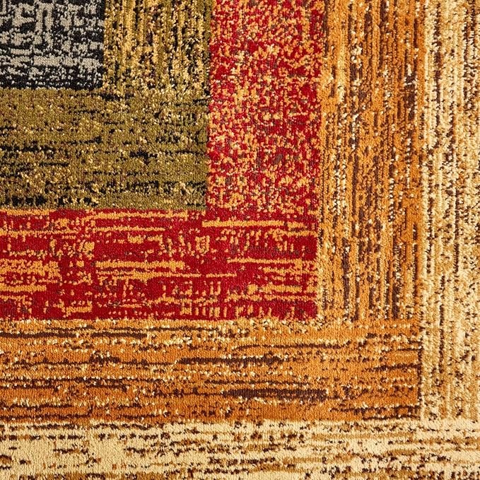 Home Dynamix Vega Modern Area Rug, Geometric Black/Brown/Red 5'2"X7'2" - Image 4