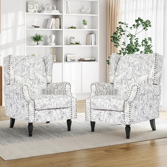Pia Ricco High Back Floral Accent Chair - Image 5
