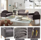 63" Small Loveseat Sofa for Small Spaces, Mid Century Modern Sofa, Linen - Image 8