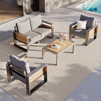 Aoxun Aluminum Outdoor Patio Furniture Set, Coffee Table ×1, Dark Grey & Dark - Image 3