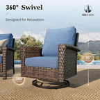 HERA'S HOUSE Wicker Patio Furniture Set, High Back Swivel Chairs - Image 2