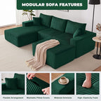 Weture 108” Modular Sectional Couches, Modern Modular U-Shape Sofa - Image 6