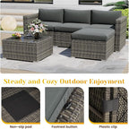 May in Color 5 Piece Outdoor Patio Sectional Furniture Set, Weather Resistant - Image 7