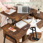 VECELO Wood Lift Top Coffee Table - Image 5