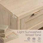 OAKHAM HOME Nightstand Set of 2 Farmhouse Bedside Tables - Image 3