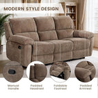 Betsy Furniture Modern Fabric Recliner Sofa Set, Loveseat w/Console, Recliner - Image 3