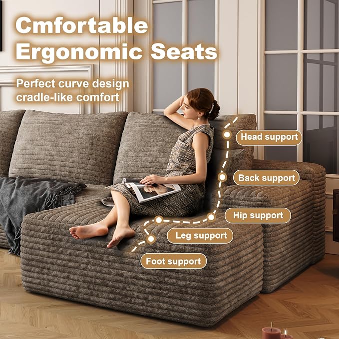 AUGOP 136" Sectional Couches for Living Room Modern Modular Sofa - Image 9