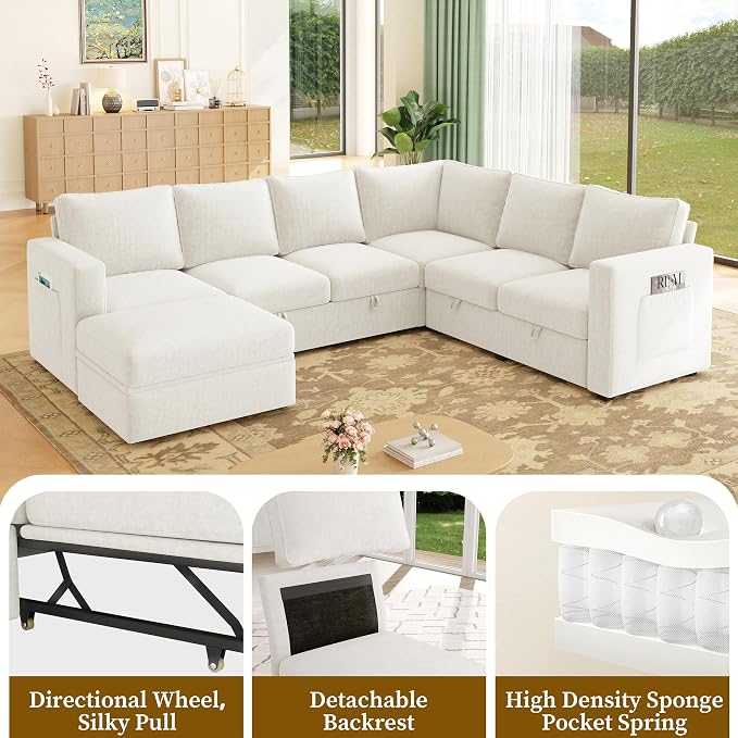 83.5" Sectional Sleeper Sofa - Image 6