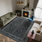 8x10 Washable Area Rugs for Living Room, Dining Room- Black White | Ultra Soft - Image 7