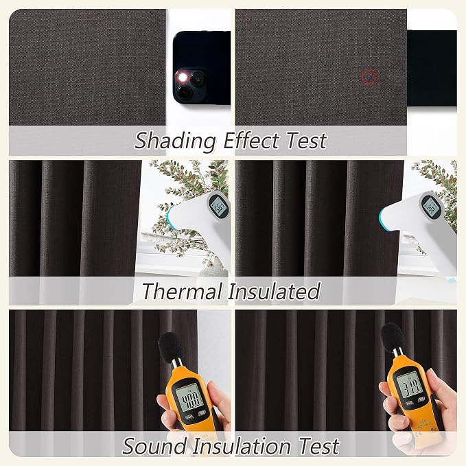 100% Blackout Curtains 84 Inch Length 2 Panels Set - Image 5