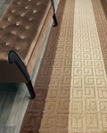 Custom Length Hallway Runner Rug, Slip Resistant, Meander Brown, 26 Inch X 16 by ORFAHOME