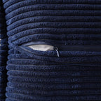 MIULEE Navy Blue Corduroy Decorative Euro Sham Pillow Covers 24x24 Inch - Image 3