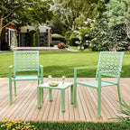 GarveeTech 3 PCS Outdoor Bistro Set, Stackable Modern Metal Steel Table and - Image 7