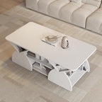 Modern White Coffee Table 47 in, Rectangular Living Room Table - Image 6