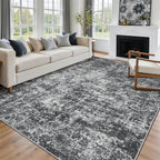 9x12 Area Rugs for Living Room Washable Bedroom Dining Room Black Grey | Modern - Image 9