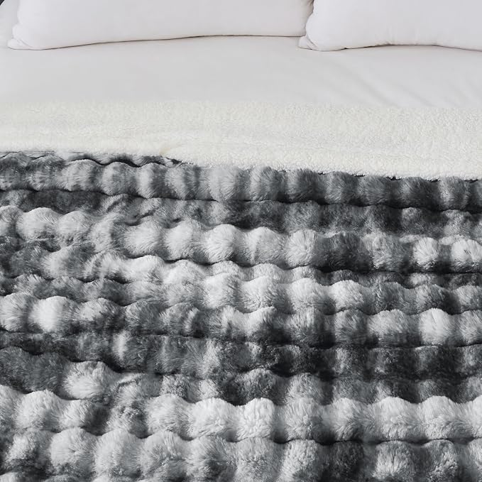 50x60 Inches Ultra-Soft Fuzzy Faux Fur Plush Throw Blanket - Image 5