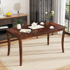 59”Farmhouse Dining Table with Carved Legs, Rectangular Kitchen Table by MODERION-YourHomeSoulMate