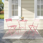 Bistro Table and Chairs Set of 2, 3 Piece Outdoor/Indoor Folding Patio Bistro - Image 8