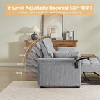 Auvsoce 65'' Chaise Lounge Chair Indoor, 3-in-1 Convertible Sofa Bed - Image 8