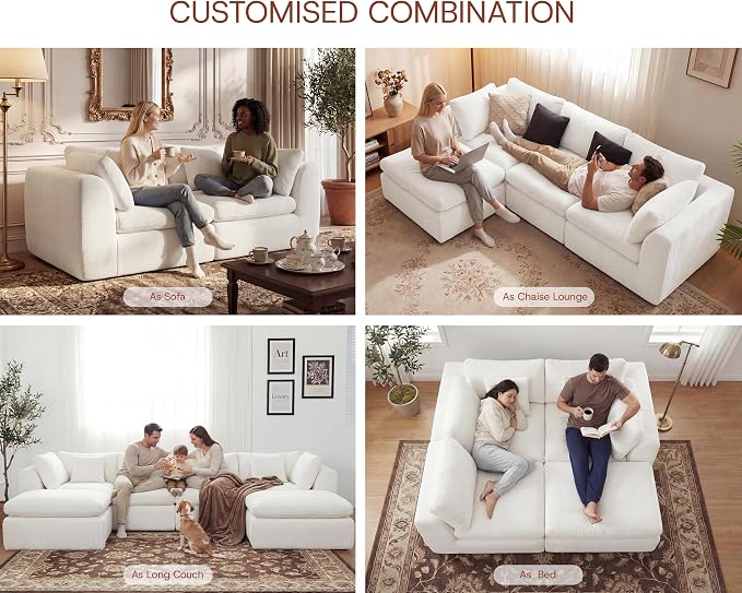 GRUSIGN 110'' Oversized Cloud Sectional Boneless Couch - Image 3