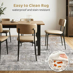 LOONGRUG 6x9 Area Rugs Washable Neutral Modern Living Room Rug Grey Rust | - Image 6