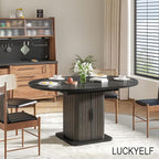 Extendable Black Round Dining Table - Image 4