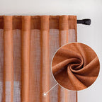MIULEE Orange Fall Linen Curtains 52x90 Inch 2 Panels - Image 7
